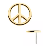 14K Gold Threadless Cut Out Peace Sign Top