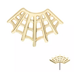 14K Gold Threadless Fan Shape Spiderweb Top