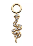 14K Gold Snake CZ Charm