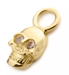 14K Gold Skull CZ Charm