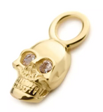 14K Gold Skull CZ Charm