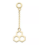 14K Gold Honeycomb Chain Dangle Charm