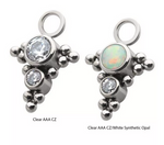 Titanium Beads & 2-CZ/Opal Charm (2 colors)