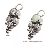 Titanium Beads & 4-CZ/Opal Charm (2 colors)