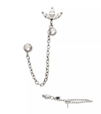 Titanium Threadless Trinity & Double Round CZ Chain Dangle Top