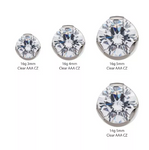 Titanium 3-Prong Set Clear CZ Cylinder Top (2 options, 3 sizes)