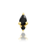 14K Gold Karma Black CZ Threadless End