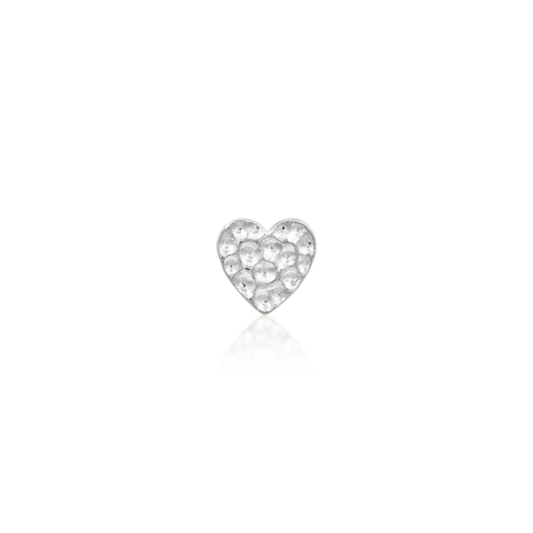 14k Gold Hammered Heart Threadless End