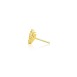 14k Gold Hammered Heart Threadless End