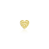 14k Gold Hammered Heart Threadless End