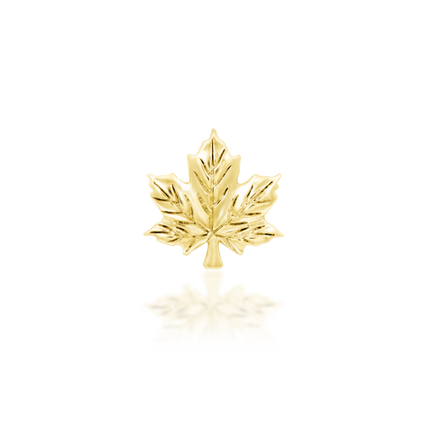 14k Gold Maple leaf Threadless End