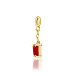 14K Gold Salvie Carnelian Charm