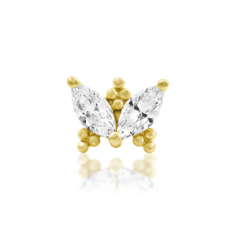 14K Gold Vander CZ Threadless End