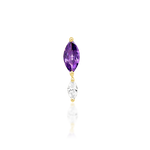 14K Gold Emerson Amethyst Threadless End