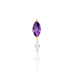 14K Gold Emerson Amethyst Threadless End