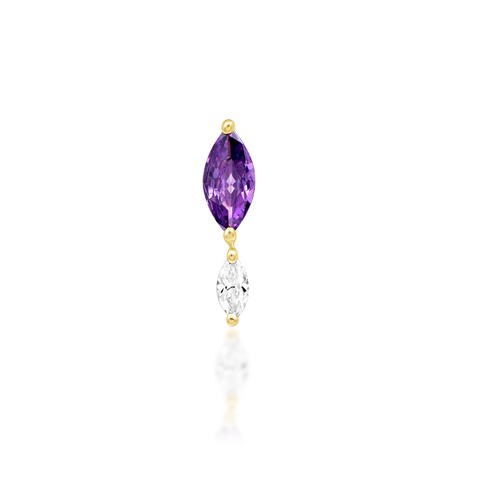 14K Gold Emerson Amethyst Threadless End