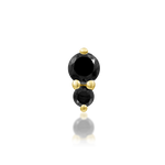 14K Gold Aman Black CZ Threadless End