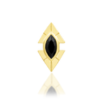 14K Gold Sirena Black CZ Threadless End