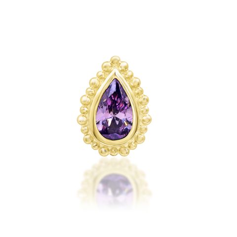 14K Gold Avani Amethyst Threadless End