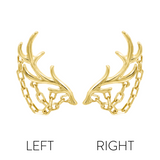 14K Gold Chained Antler Threadless End