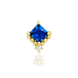 14K Gold Hesper Sapphire Blue Threadless End