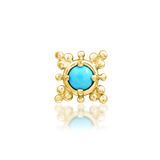 14K Gold Suz Turquoise Threadless End