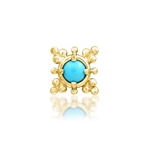 14K Gold Suz Turquoise Threadless End