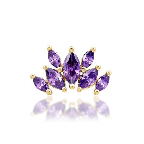 14K Gold Kehlani Amethyst Threadless End