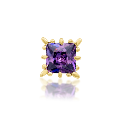 14K Gold Cassius Amethyst Threadless End