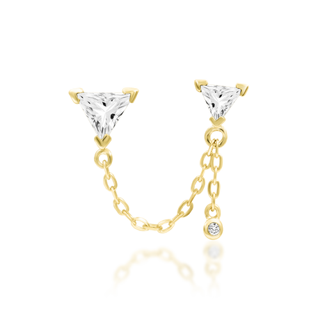 14K Gold Nessa CZ Threadless End