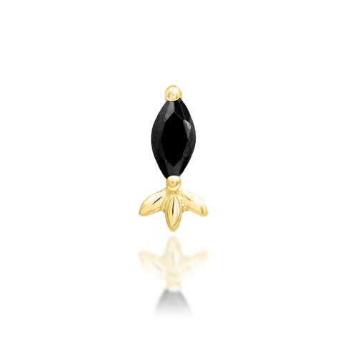 14K Gold Rana Black CZ Threadless End