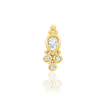 14K Gold Ramona CZ Threadless End