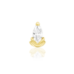 14K Gold Selena CZ Threadless End