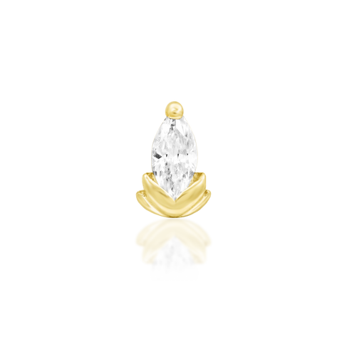 14K Gold Selena CZ Threadless End