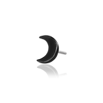 14K Gold Black Rhodium Moon Threadless End