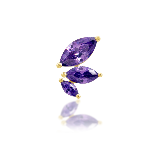 14K Gold Glory Amethyst Threadless End