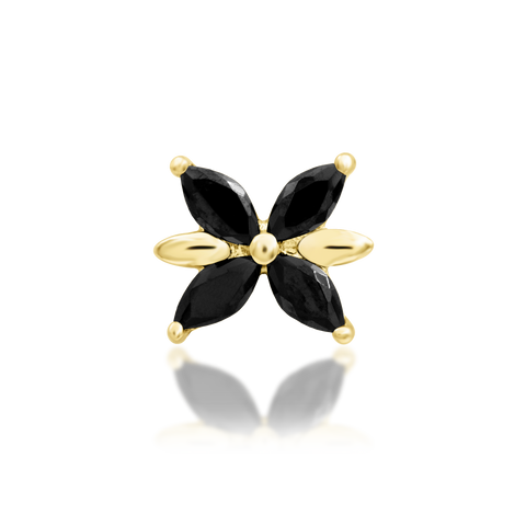 14K Gold Lilliana Black CZ Threadless End