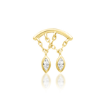 14K Gold Delphine CZ Threadless End