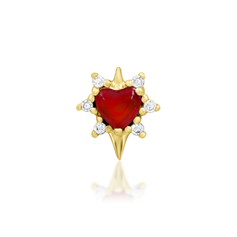 14K Gold Cadence Carnelian Threadless End