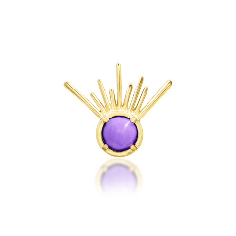 14K Gold Jody Purple Turquoise Threadless End