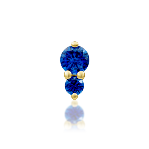 14K Gold Aman Sapphire Blue Threadless End