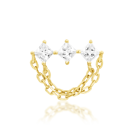 14K Gold Azriel CZ Threadless End