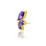 14K Gold Glory Amethyst Threadless End