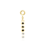 14K Gold Cohen Black CZ Threadless End