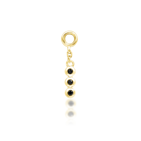 14K Gold Cohen Black CZ Threadless End