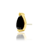 14K Gold Patsy Black CZ Threadless End