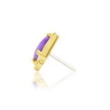 14K Gold Seven Purple Turquoise Threadless End