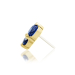 14K Gold Aman Sapphire Blue Threadless End