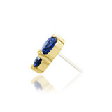 14K Gold Aman Sapphire Blue Threadless End