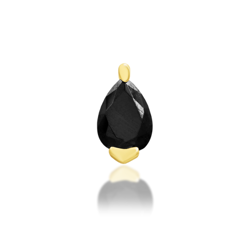 14K Gold Paige Black CZ Threadless End